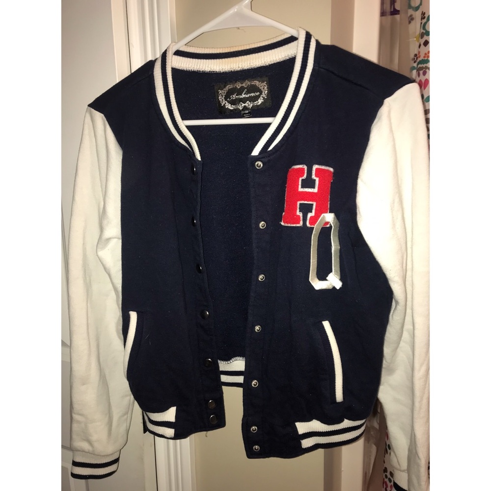 Navy varsity jacket (see description about size)